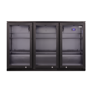 SnoMaster - 300L Under-Counter Beverage Cooler - Black with Matching Black Interior