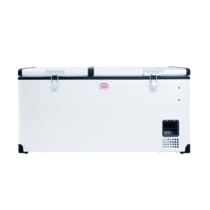 SnoMaster - 92.5L Low Profile Dual Compartment Mobile Fridge & Freezer AC/DC - Stainless Steel