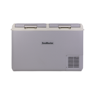 SnoMaster - 95L Plastic Dual Compartment Mobile Fridge & Freezer DC With 220V Power Adapter - Light Grey