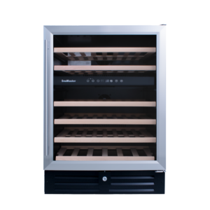 SnoMaster - 46 Bottle Dual Zone Wine Cooler - Black with Silver Trim